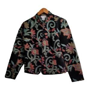 Molly & Maxx Women's Tapestry Boho Hippie Zip Jacket multi color Pockets Size M